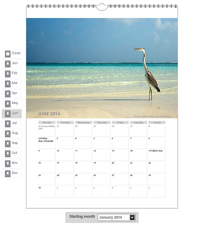 2014 Calendar - 06 June