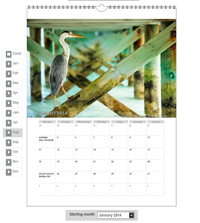 2014 Calendar - 08 August