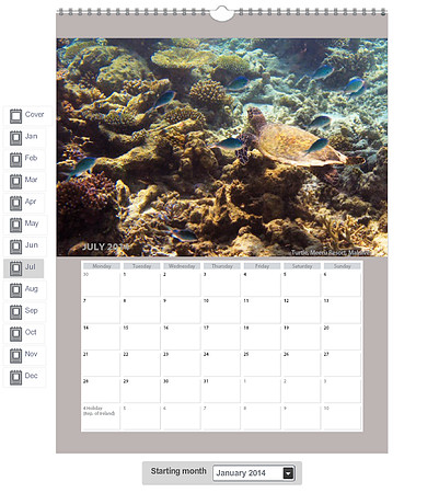 2014 Calendar - 07 July