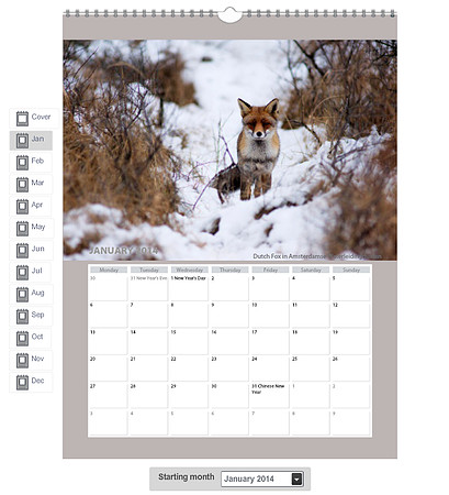2014 Calendar - 01 January