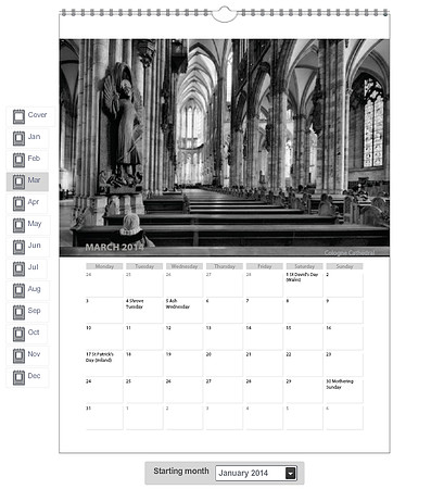 2014 Calendar - 03 March