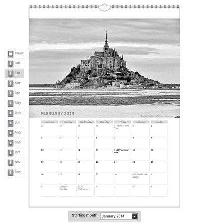 2014 Calendar - 02 February